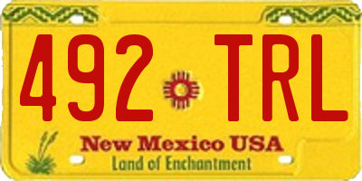 NM license plate 492TRL