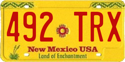 NM license plate 492TRX
