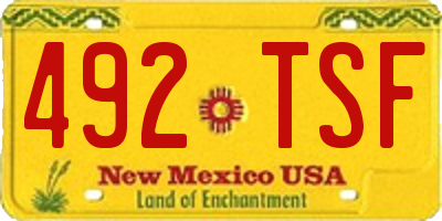 NM license plate 492TSF