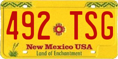 NM license plate 492TSG