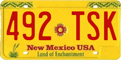 NM license plate 492TSK