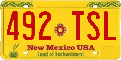 NM license plate 492TSL