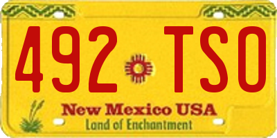 NM license plate 492TSO