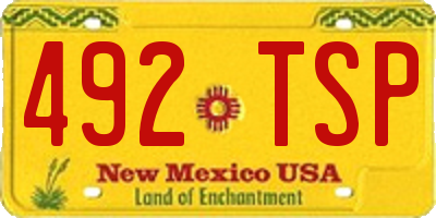 NM license plate 492TSP