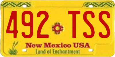 NM license plate 492TSS