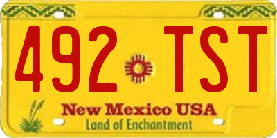 NM license plate 492TST