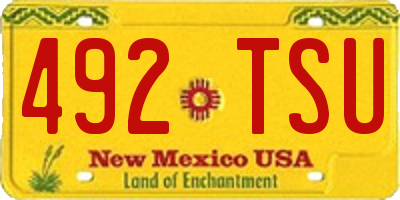 NM license plate 492TSU
