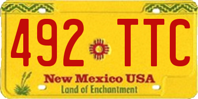 NM license plate 492TTC