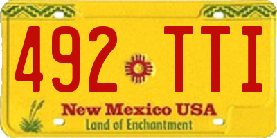 NM license plate 492TTI