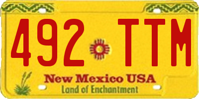 NM license plate 492TTM