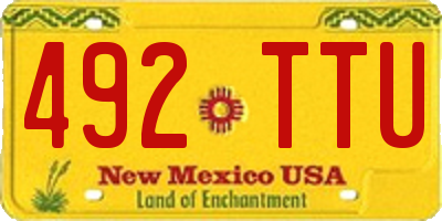NM license plate 492TTU