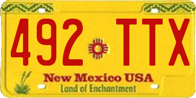 NM license plate 492TTX