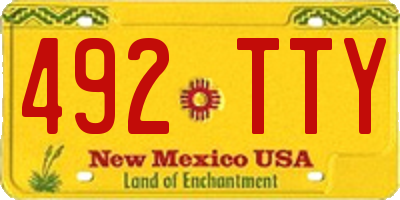 NM license plate 492TTY