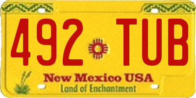 NM license plate 492TUB