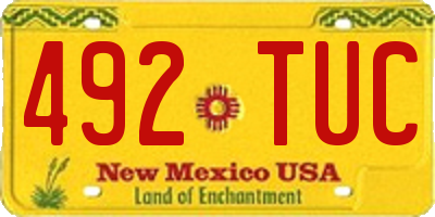 NM license plate 492TUC