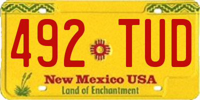 NM license plate 492TUD