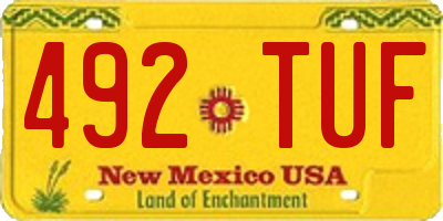 NM license plate 492TUF
