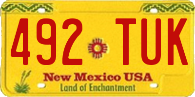 NM license plate 492TUK