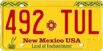 NM license plate 492TUL