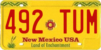 NM license plate 492TUM