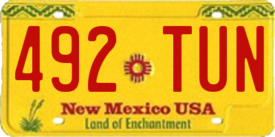 NM license plate 492TUN