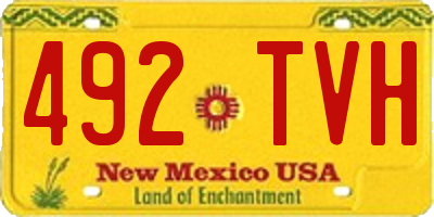 NM license plate 492TVH