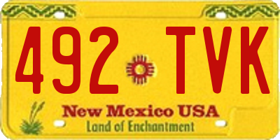 NM license plate 492TVK