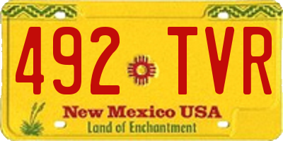 NM license plate 492TVR