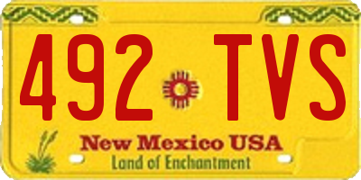 NM license plate 492TVS