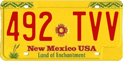 NM license plate 492TVV