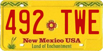 NM license plate 492TWE