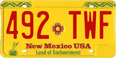 NM license plate 492TWF