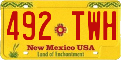 NM license plate 492TWH