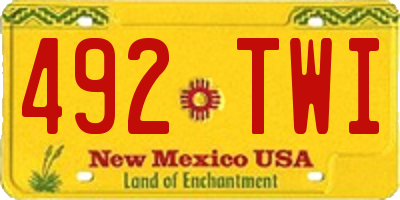 NM license plate 492TWI