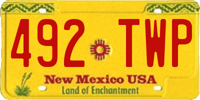 NM license plate 492TWP