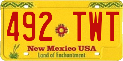 NM license plate 492TWT