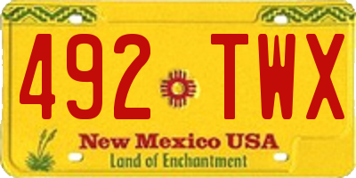 NM license plate 492TWX