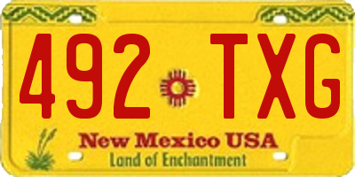 NM license plate 492TXG
