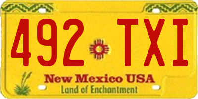 NM license plate 492TXI