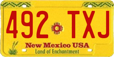 NM license plate 492TXJ