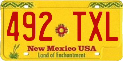 NM license plate 492TXL