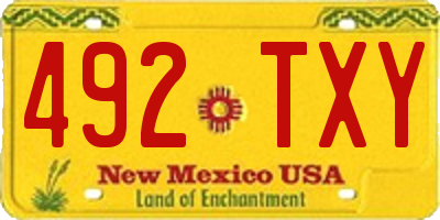 NM license plate 492TXY