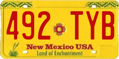 NM license plate 492TYB