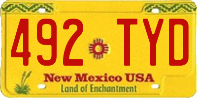 NM license plate 492TYD