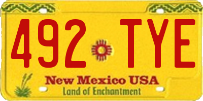 NM license plate 492TYE