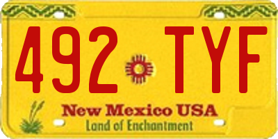NM license plate 492TYF