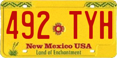 NM license plate 492TYH