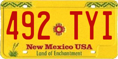 NM license plate 492TYI