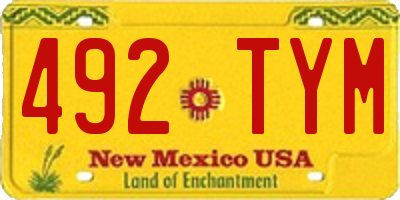 NM license plate 492TYM