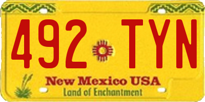 NM license plate 492TYN